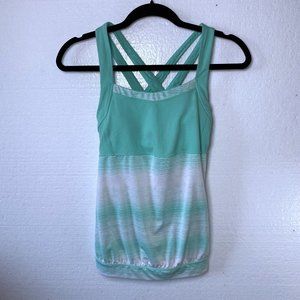 Athleta Women's Size XS Blue Strappy Blue Tank Top Athletic Workout Built In Bra